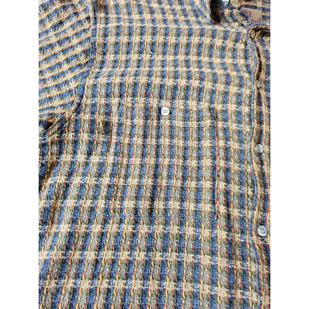 The Territory Ahead Vintage Mens Textured Plaid Button Down Shirt XL - Picture 6 of 9